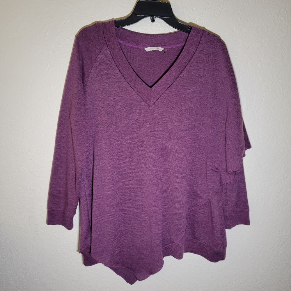 Soft Surroundings | Madeline Asymmetric Layered Cape Tunic Top Lagenlook Boho XL